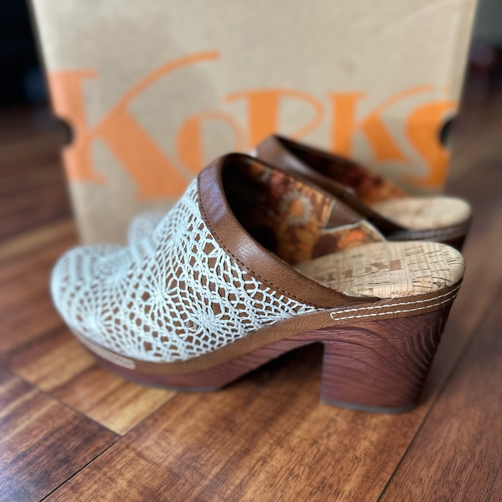 Korks Nora Natural Clogs Womens Size 8 M
